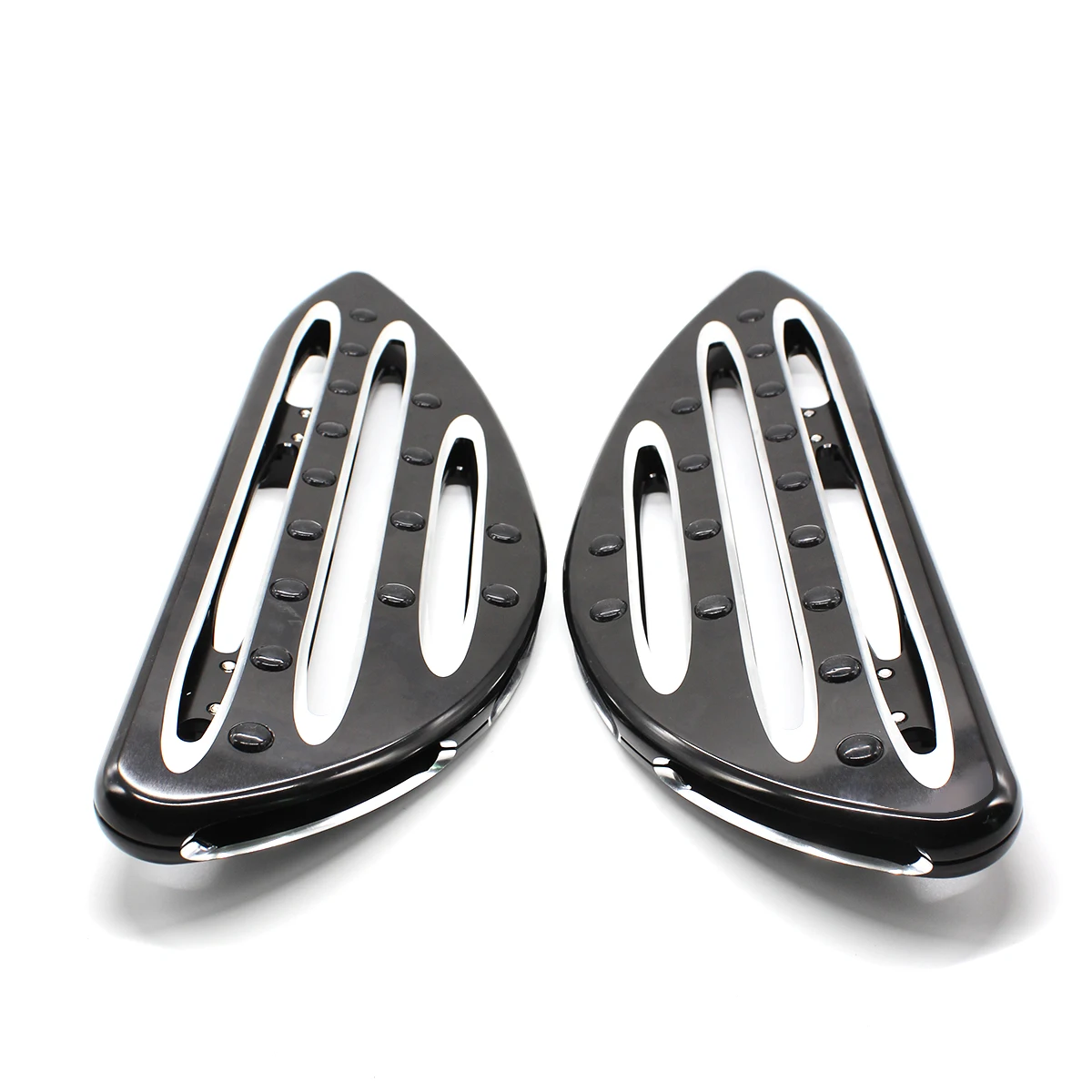 CNC Black Front Driver Passenger Floorboard Rear Foot Footpegs Pedal Fit For Harley Touring FLD FL Softail Trike 1986-Up