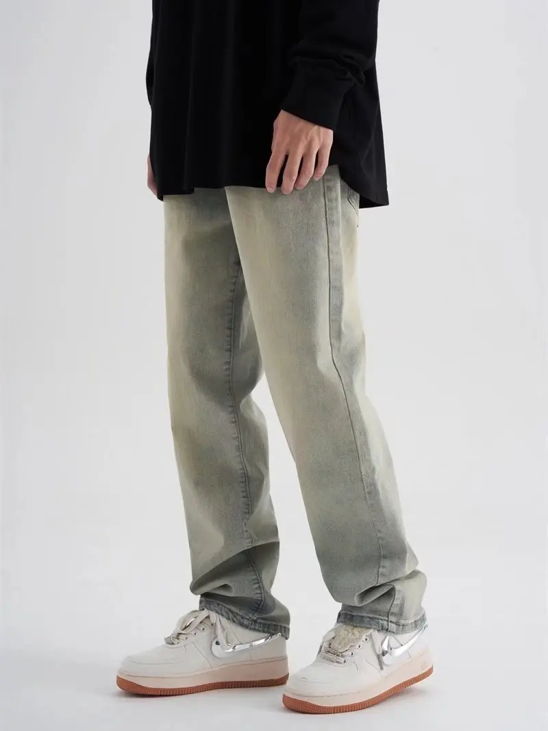 Jeans Men's Wholesale Men's Casual Loose Autumn Trend Straight Leg Pants High Street Ins Port Style Wide Leg Daddy Pants