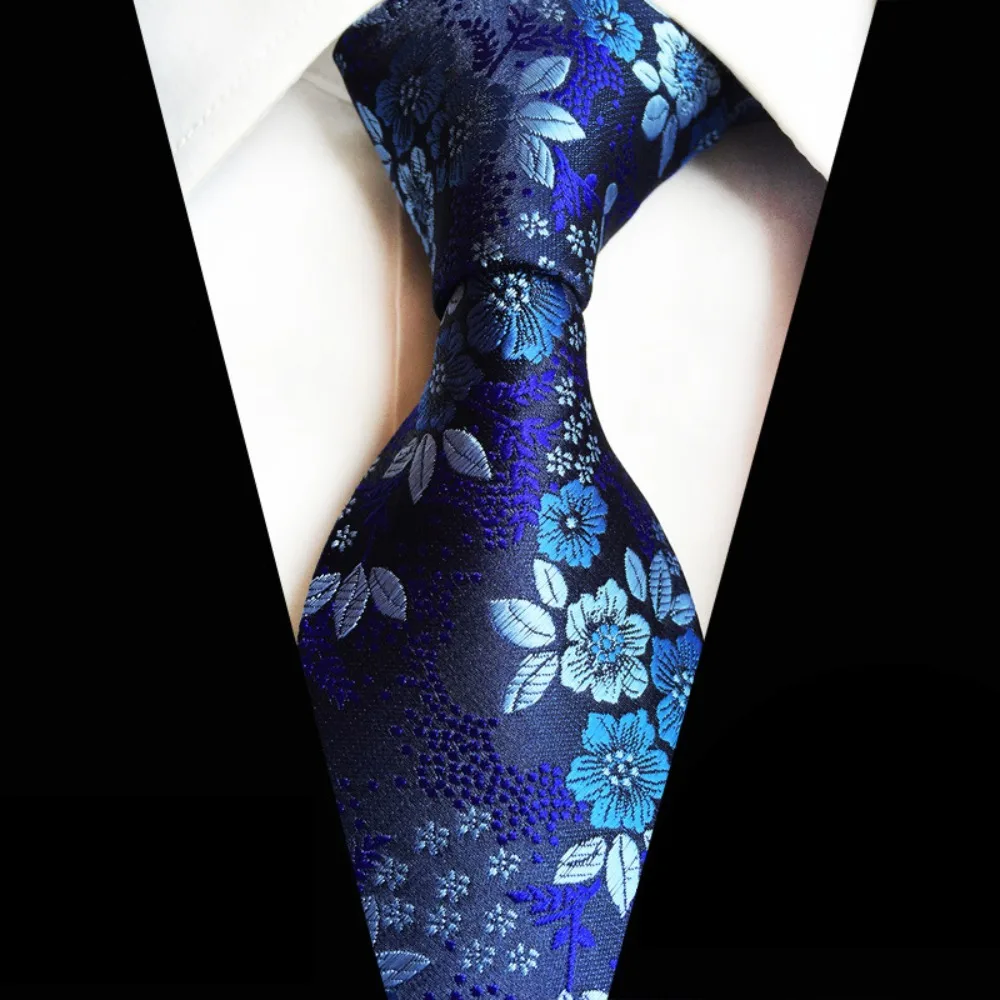 Classic 8CM Floral Neck Ties Gravatas Jacquard Business Formal Tie Multicolor Accessories Groom Neck Wear Office