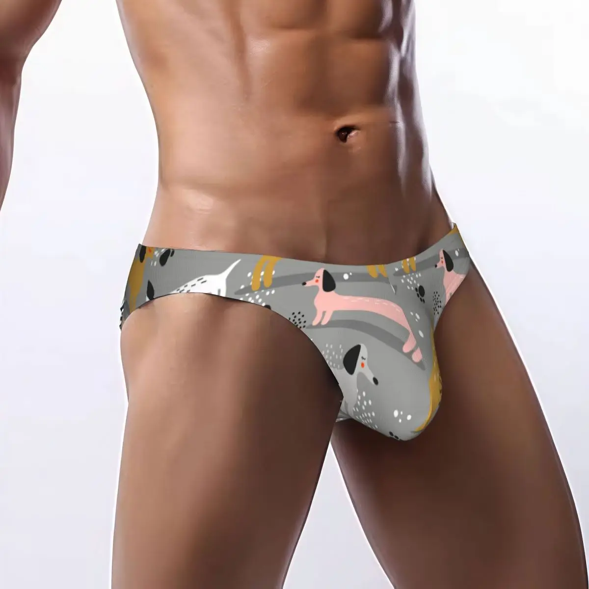 Sexy Man's Underwear Briefs Happy Dogs Men Underpants