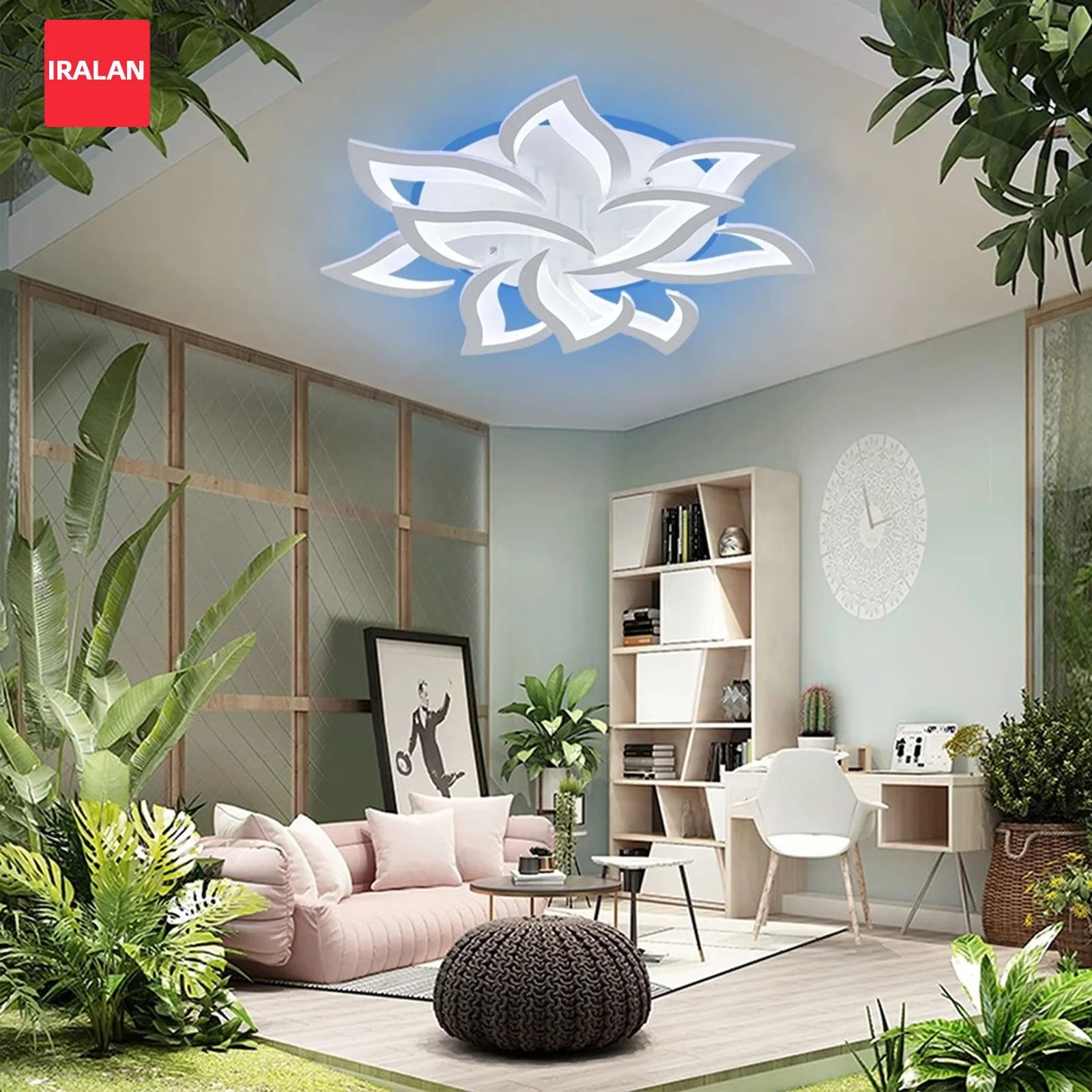 RGB Lotus Ceiling Light New Romantic Atmosphere Ceiling Chandelier Smart with Remote Control Home Decoration Lighting