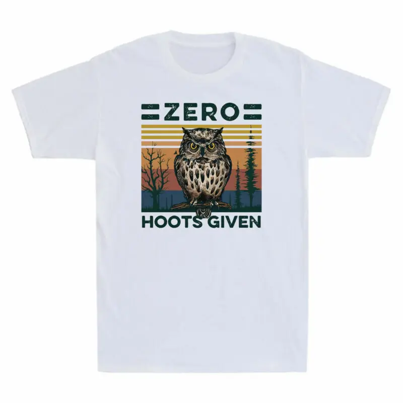 

Забавная винтажная Мужская футболка с коротким рукавом Сова ноль хот дан забавная Ретро футболка для взрослых