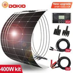 DOKIO-Panel Solar Flexible de silicona monocristalina, 18V, 400W, para casa, coche, Camping, batería de carga de 12V