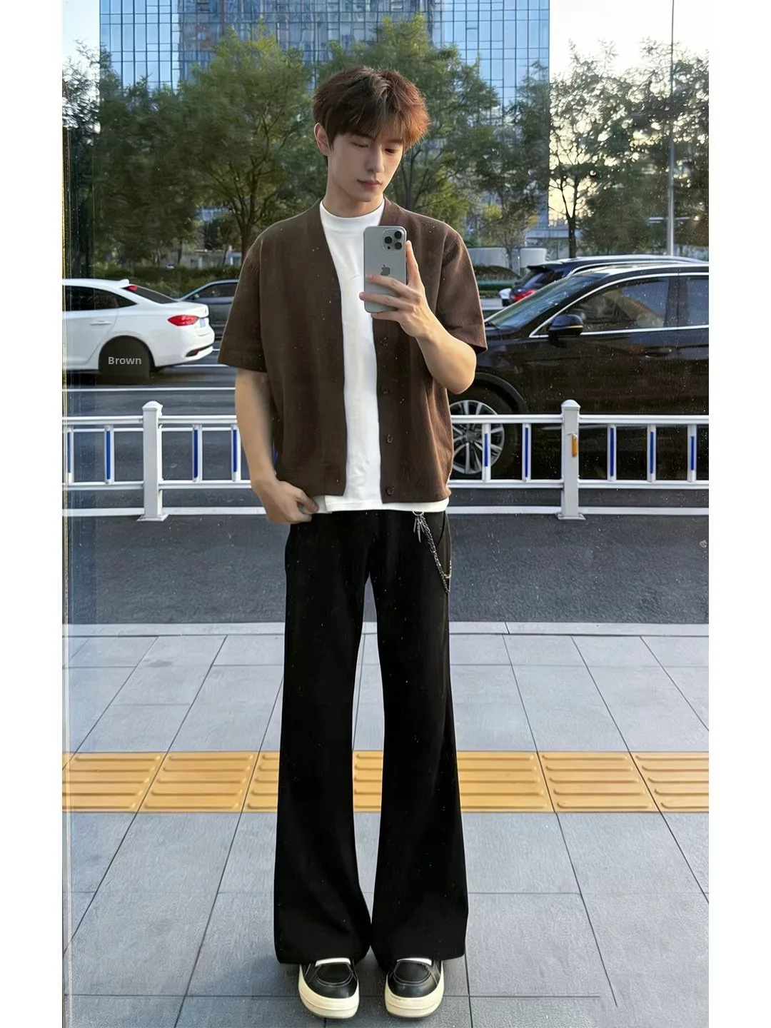 

Cleanfit Bla Men's Micro Flared Straight Leg Casual Suit Pants Spring Season Non-Matching Leggings Drapey Knife Pants