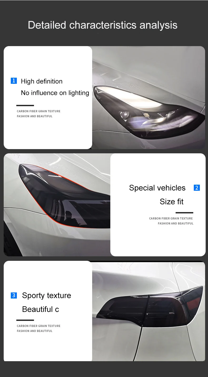 Per Tesla Model 3 Y 2017-2023 TPU faro annerito fanale posteriore Foglight pellicola protettiva modifica pellicole cambia colore nero