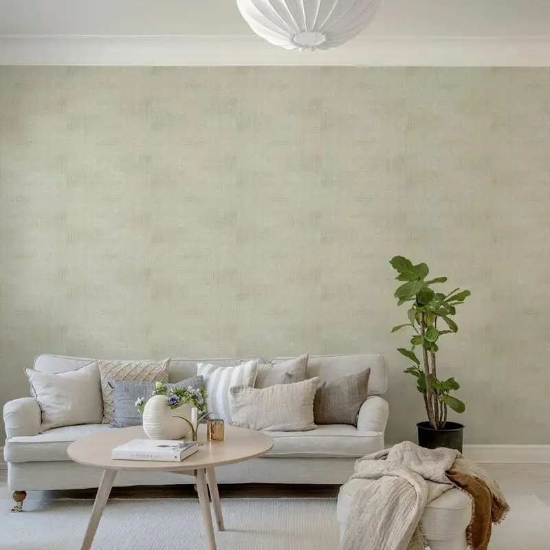 Linen Texture Design Self-adhesive Wallpaper, Neutral Beige Shade Perfect Backdrop For A Variety Of Decor Styles Wall Wallpaper