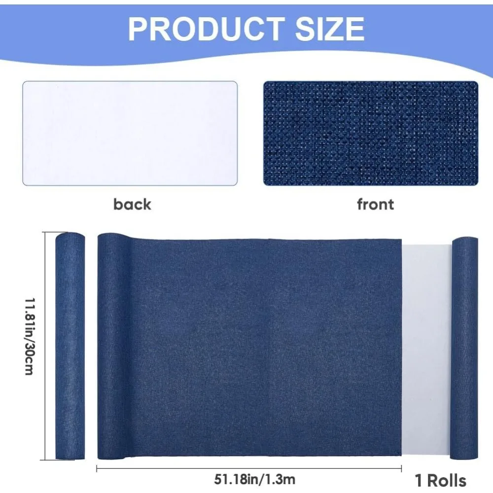 Picture 3: 51 x 11.8 Book Cloth Blue for Books Binding Fabric Surface Paper Backed Bookcover Densely Woven Cloth Books Album