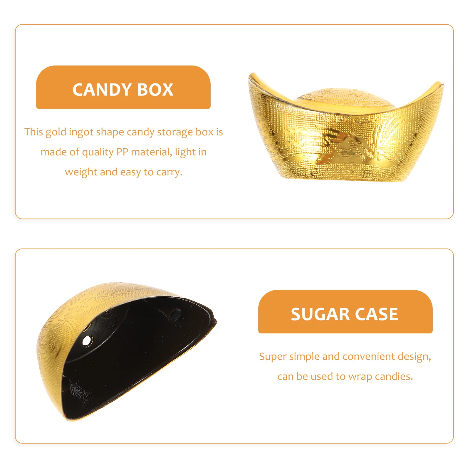 20 Pcs Ingot Candy Box Gold Bars Holder Plastic Jar Mini Container Pp Shape Boxes Office Sweets Storage