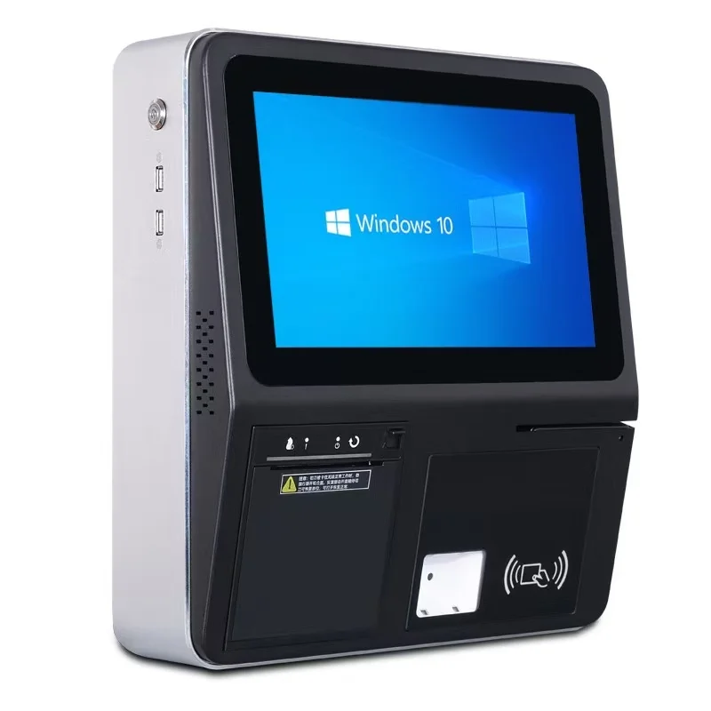 Mini Touch POS Machine Windows All in One Terminal with Thermal Printer NFC Card Reader for Retail Shop Access Control Ticketing