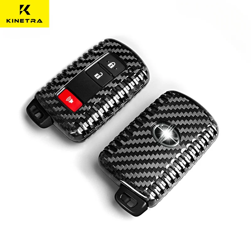 

For Toyota Camry Tacoma 4Runner Tundra RAV4 Carbon Fiber Car Key Fob Case Cover Shell