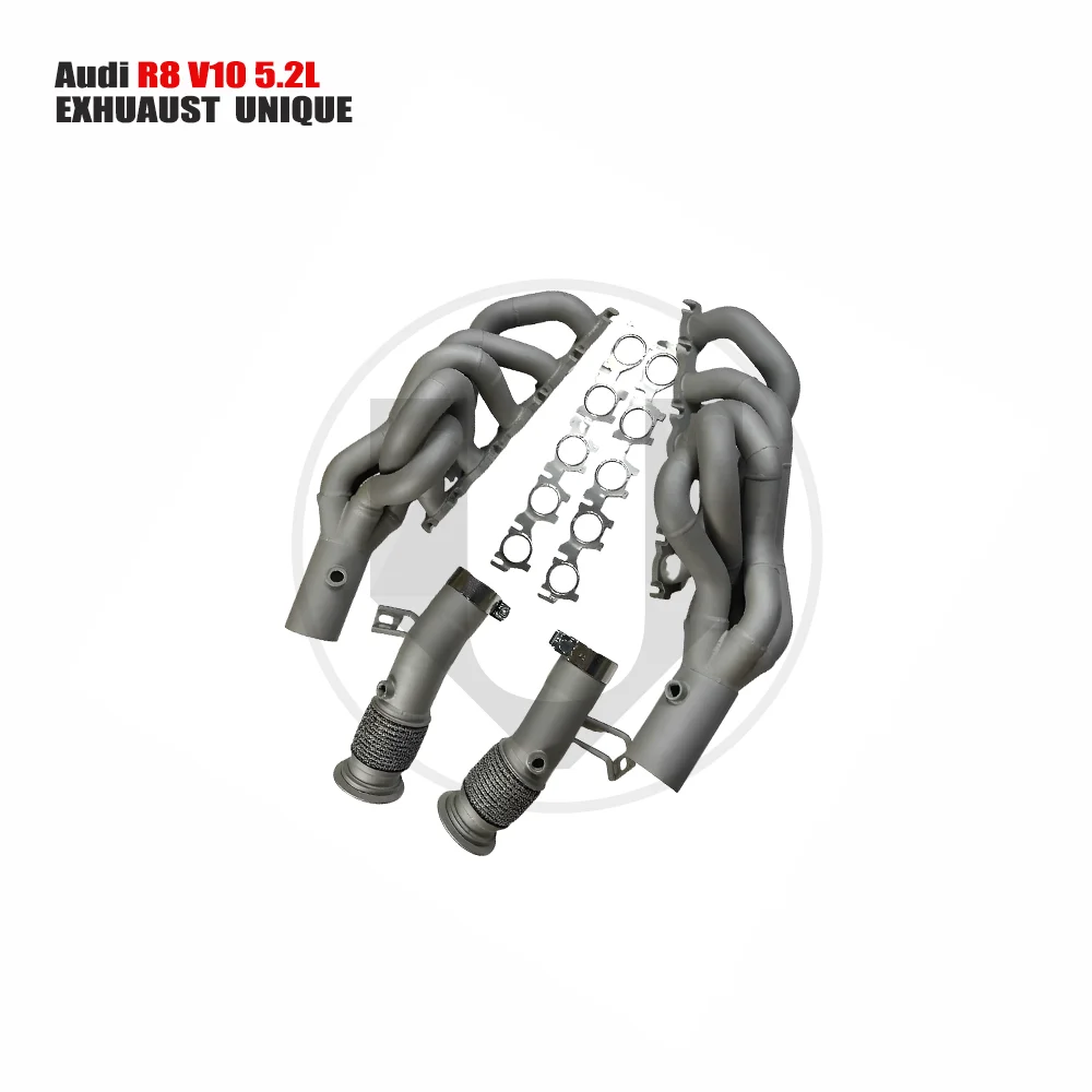 

Unique exhaust high flow performance suitable for Audi R8 V10 5.2L manifold downpipe baked ceramics do not change color