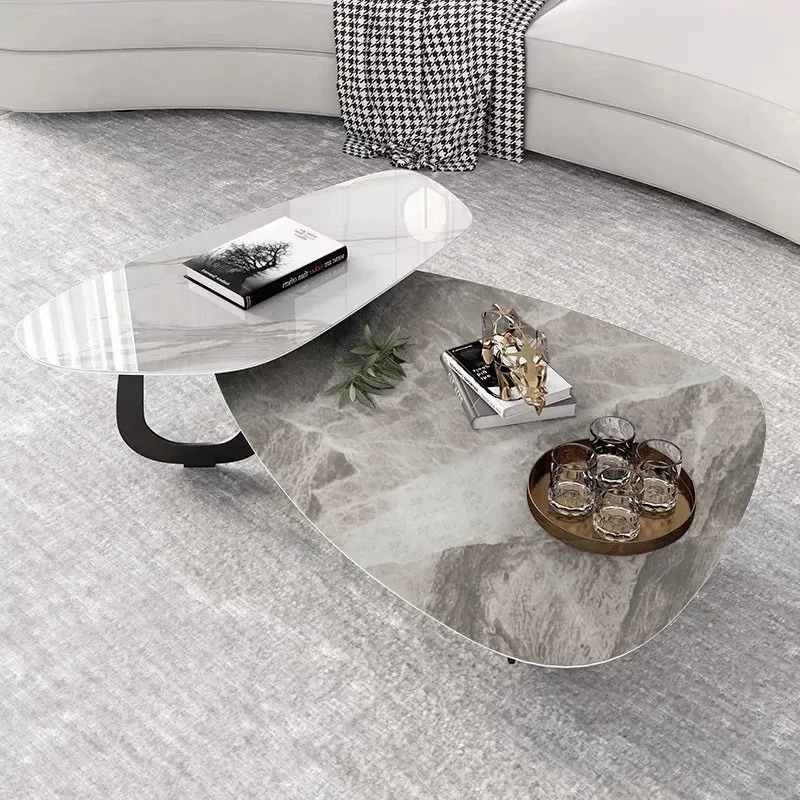 

Rock slab Italian special-shaped coffee table light luxury modern simple living room home