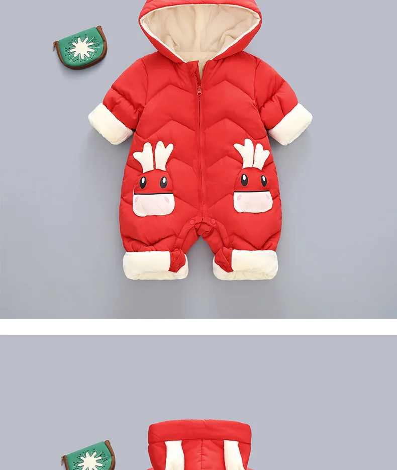 1-3 Jahre Baby Dicker Samt-Strampler Kleidung Winter Herbst Gepolsterter Warmer Einteiler Baby Mädchen Junge Overall Kinder Latzhose Neugeborenen Daunenanzug – Detail 7