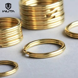 WUTA 10 Pcs 솔리드 브래스 키 링 분할 링 (절대 페이드) 라운드 키 홀더 키 체인 후크 하드웨어 가죽 공예 DIY 액세서리