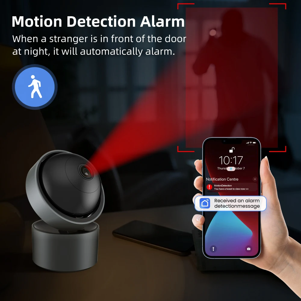 AVATTO-Cámara de videovigilancia inalámbrica con detección humana para el hogar, videocámara IP inteligente con IA, Wifi, Tuya, CCTV, protección nocturna