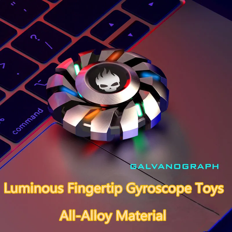 Finger Rotation Toys Fingertip Gyroscope Multi-function Three-Colour Luminous All Metal Decompression toys Long Time Rotate