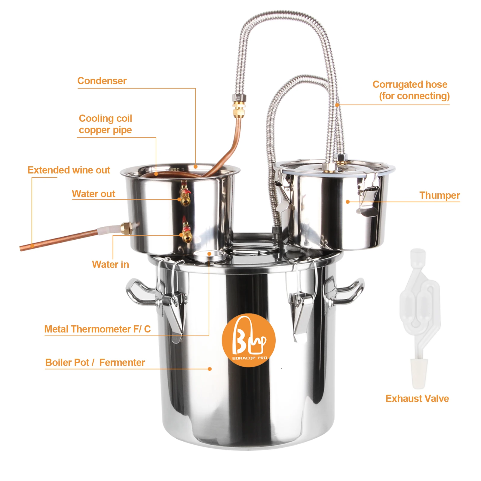 Homebrew DIY Home Brewing Equipment Alcohol Distillers Moonshine Still Set