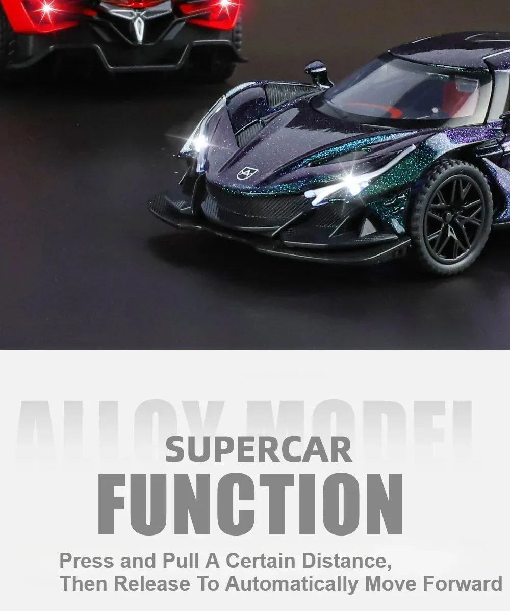 Maßstab 1:32 Apollo EVO IE Automodell Spielzeug Metalldruckguss Zurückziehen Super Cars Türen Geöffnete Fahrzeugmodelle Beste Geschenke für Kinder – Detail 18