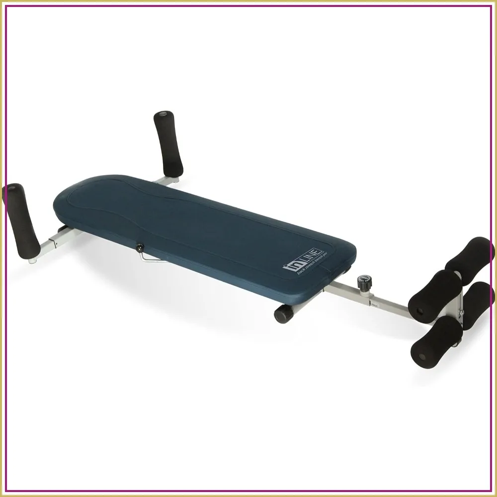 InLine Back Stretch Bench, Decompress Spine & Joints, Inversion Traction Therapy, Blue Gray, 250 lbs Capacity