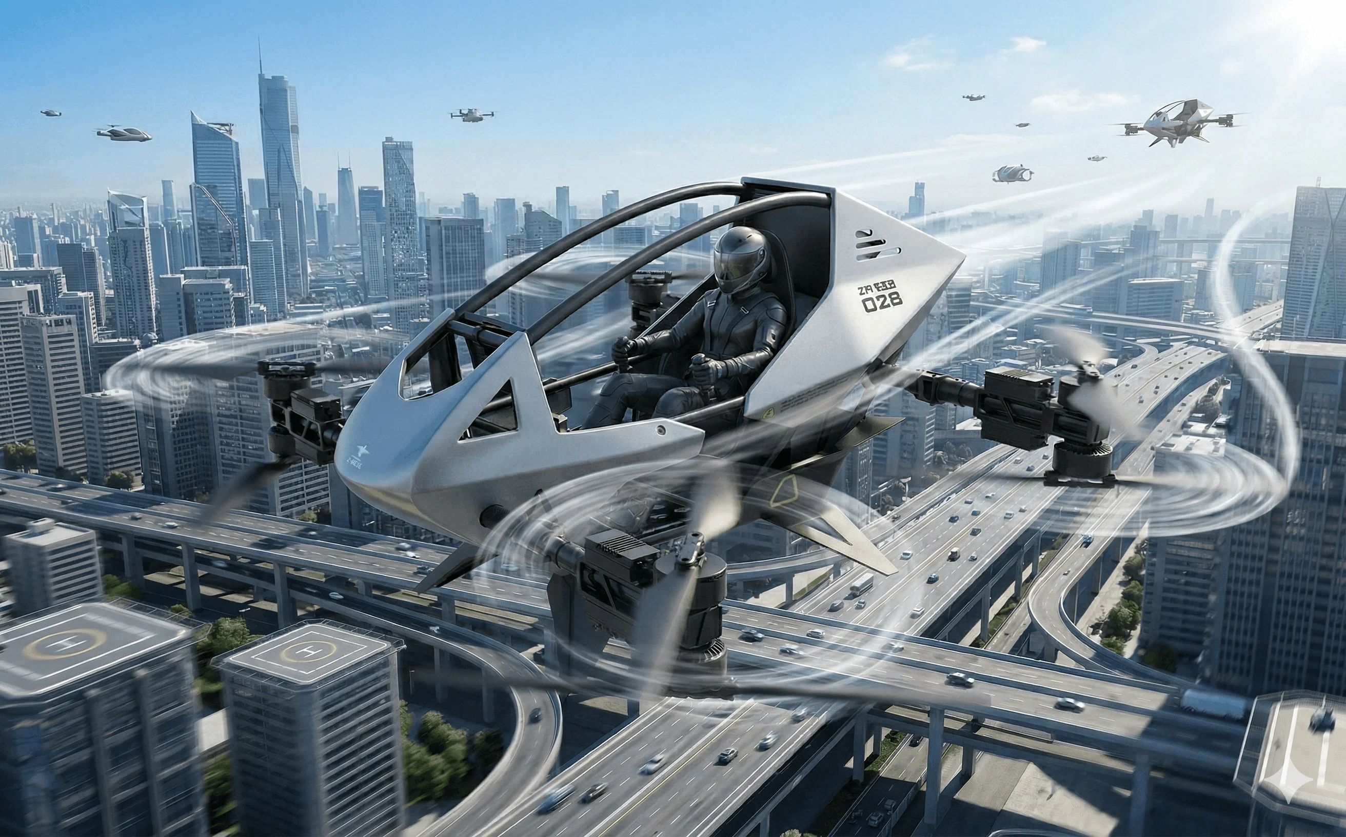 ZR200 Digital Eagle Personal Manned Fixed-Wing VTOL Aircraft with 1080P Camera and Lightweight Design