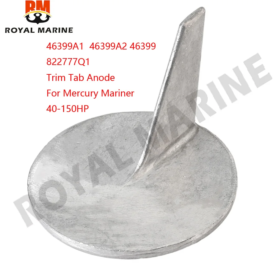 

46399A1 463999A2 46399 822777Q1 Trim Tab Anode For Mercury Mariner 40 50 65 70 90 100 115 125 135 140 150 HP Outboard replaces