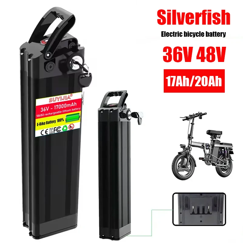 

36V 48V 17Ah-20Ah Battery 18650 Lithium Rechargeable Battery Built-in Bms for Silverfish 250W-750W Bafang Motor Kit with Charger