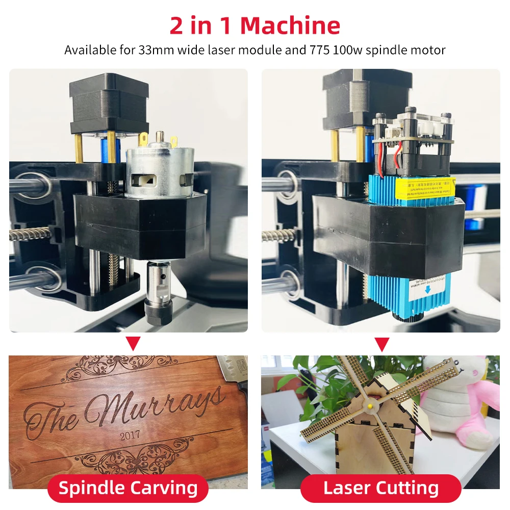 Imagem -02 - Máquina de Gravador a Laser Cnc 3018pro Roteador 40w Grbl Controle Offline Er11 para Madeira Pcb Pvc Acrílico Couro Bambu Metal Mdf