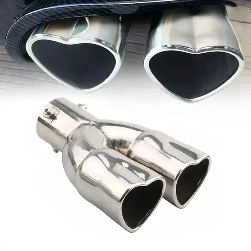 

Stainless Steel Exhaust Pipe Muffler Tail Section Twin Pipe Cardioid Shape for General Motors Parts New