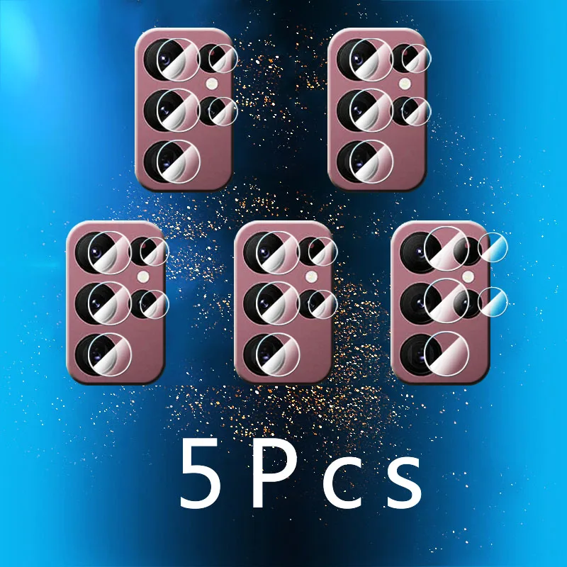 5Pcs Camera Protector Glass for Samsung Galaxy S22 Ultra Case S21 Plus S21FE Note 20 S20 S22 + A72 A52 A32 5G A73 A53 A12 Film