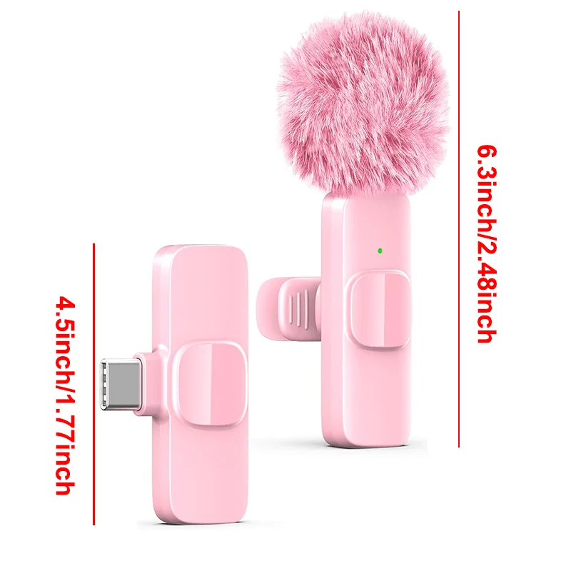 Wireless Lavalier Microphone USB C Mini for iPhone 17/16/15 Android Noise Reduction Vlog YouTube Recording Lavalier Microphone