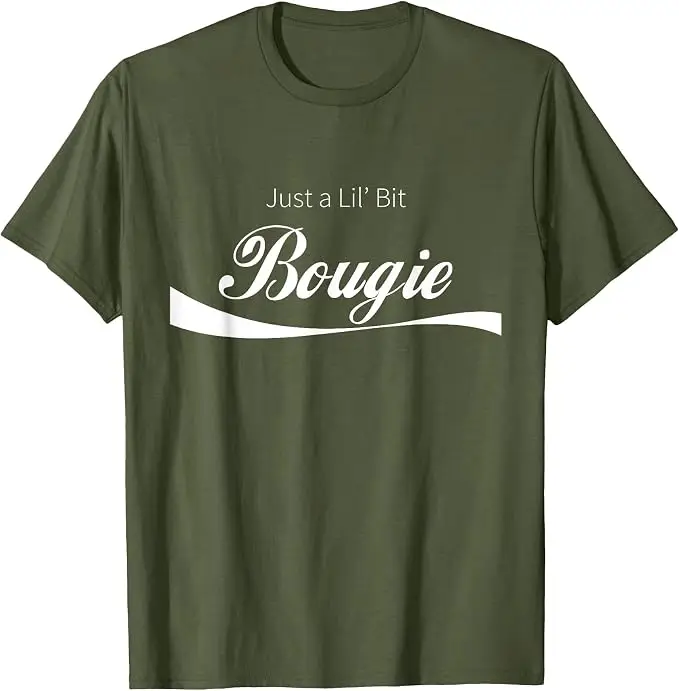Just A Lil' Bit Bougie Lustiges, schäbiges, schickes Text-T-Shirt mit Y2k-Schriftzügen, personalisiertem Spruch, weiches Baumwoll-Kurzarm-T-Shirt – Detail 8