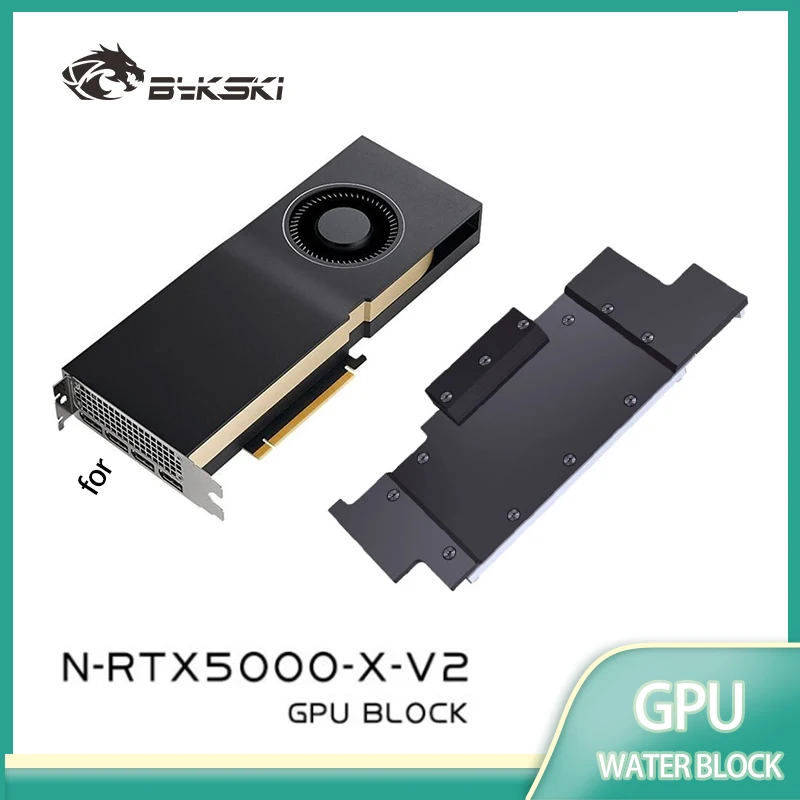 

Блок графического процессора Bykski для графической видеокарты Leadtek RTX5000, водяное охлаждение/все металлические медные радиаторы N-RTX5000-X-V2