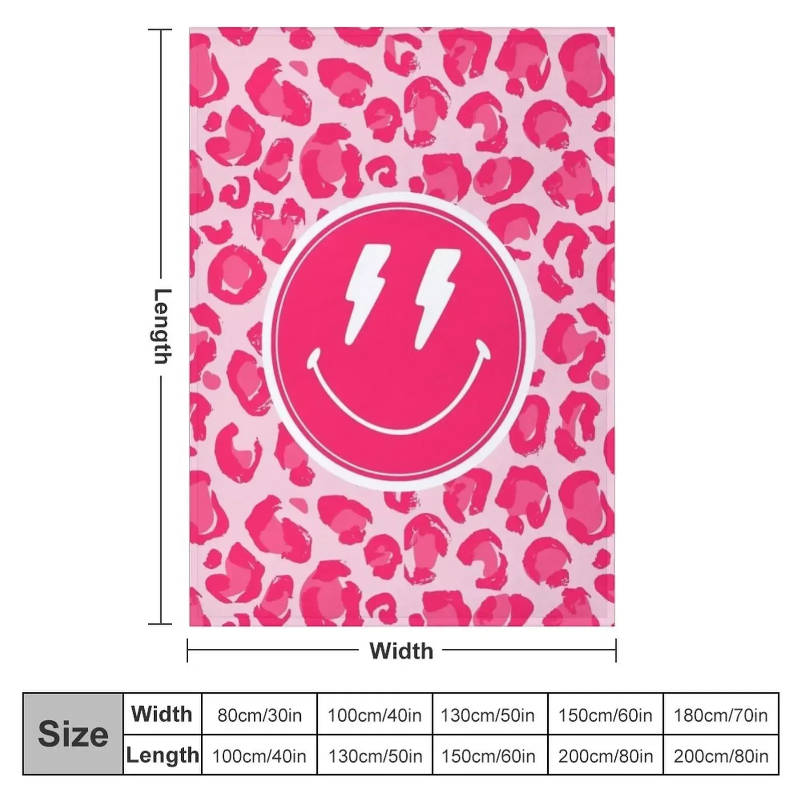 Preppy School Supplies, Preppy, Aesthetic, Pink, Leopard Print, Smile, Preppy Throw Blanket Kid'S Luxury Blankets