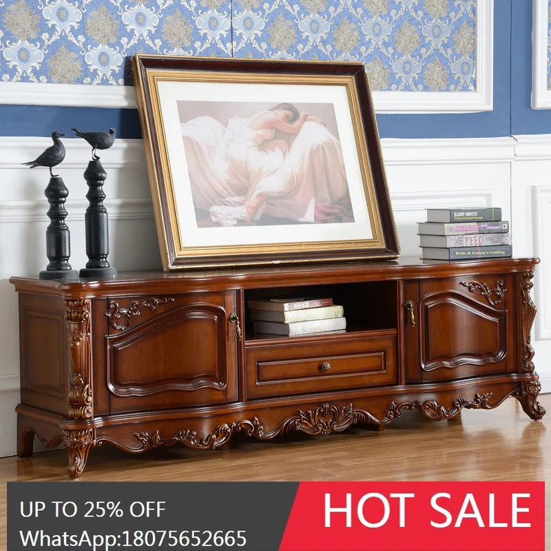 

SGF European Style Solid Wood TV Cabinet High-End Carved Cabinet with a Sense of Sophistication