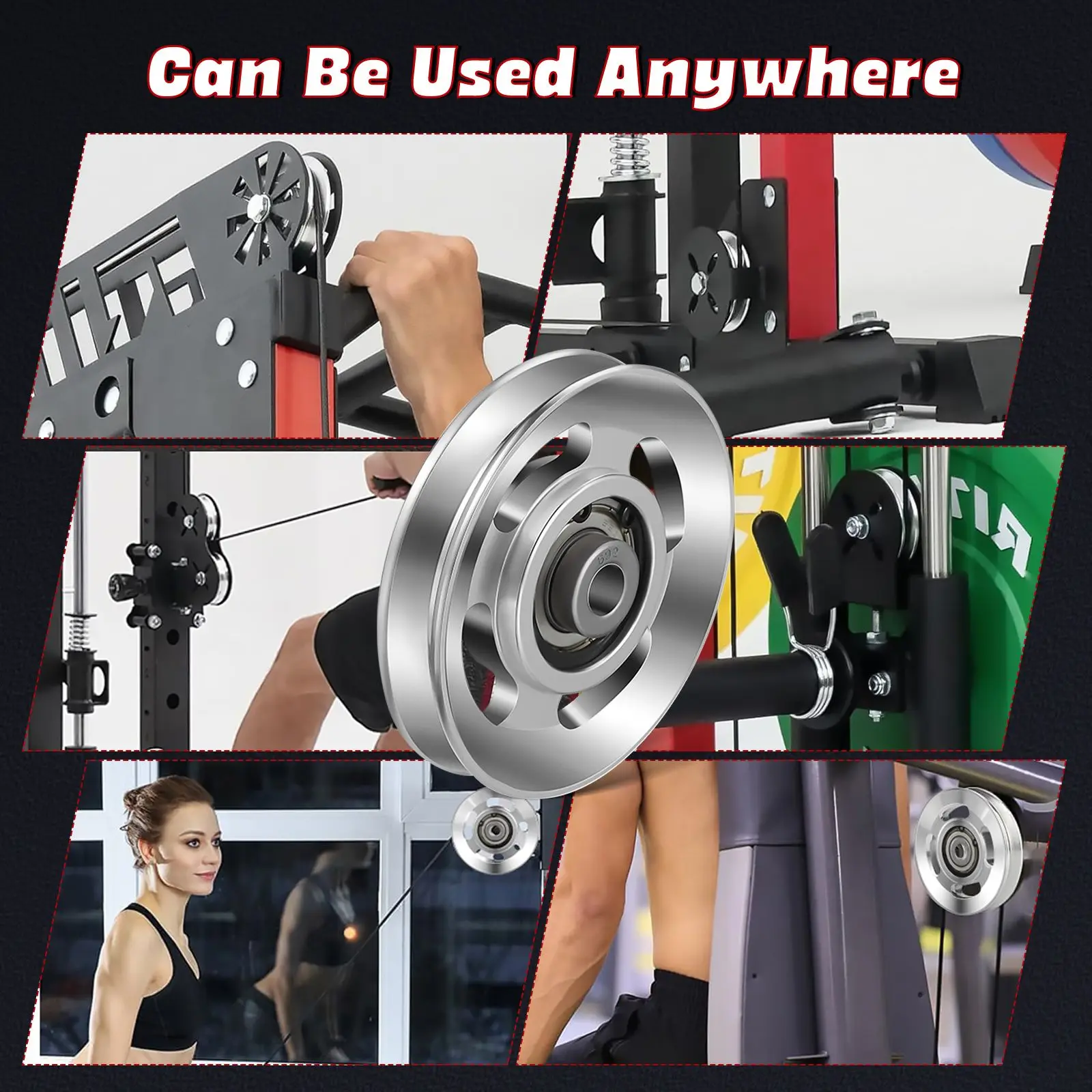 

Versatile Aluminum Pulley Accessories Belt Cable Wheel Bearing for Gym Equipment