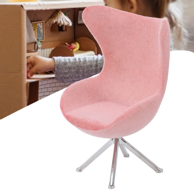 

Miniature Chair Mini Flocking Sofa Furniture Model Decoration 1:12 Dollhouse Accessory