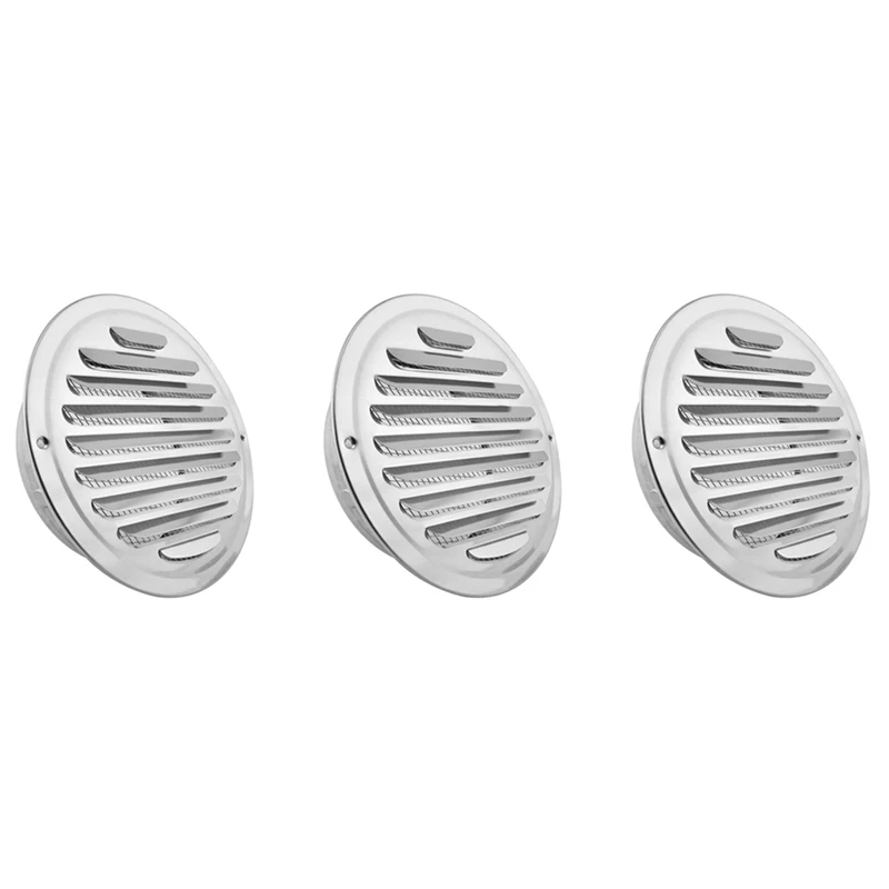 

LJL-3X Stainless Steel Air Vents, Louvered Grille Cover Vent Hood Flat Ducting Ventilation Air Vent Wall Air Outlet (8 Inch)