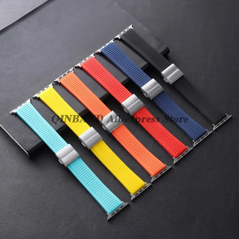 Soft Silicone Watchband for Iwatch Ultra 2 1 49mm Series 10 9 8 7 Se 6 5 Se Rubber Strap for Apple Watch 46/45/44/42mm Bracelets