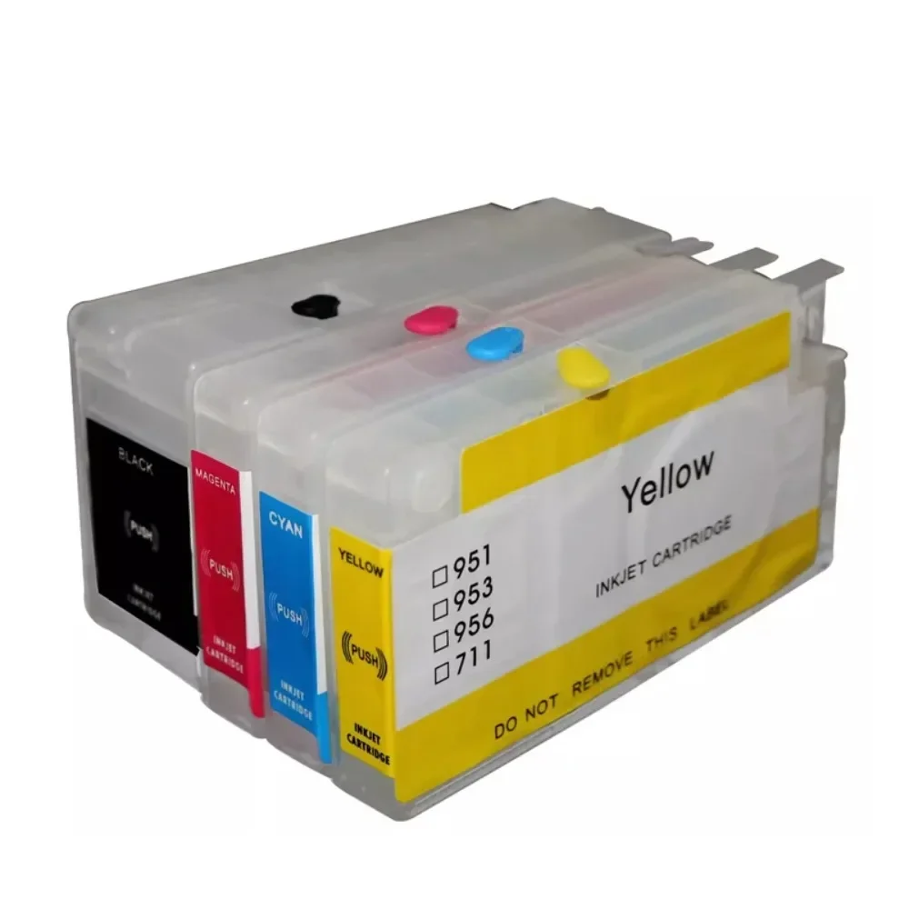 4PC H711 HP711XL 711 711XL Refillable Ink Cartridge Or Auto Reset Chip For HP 711 T120 T520 120 520 Designjet Plotters.