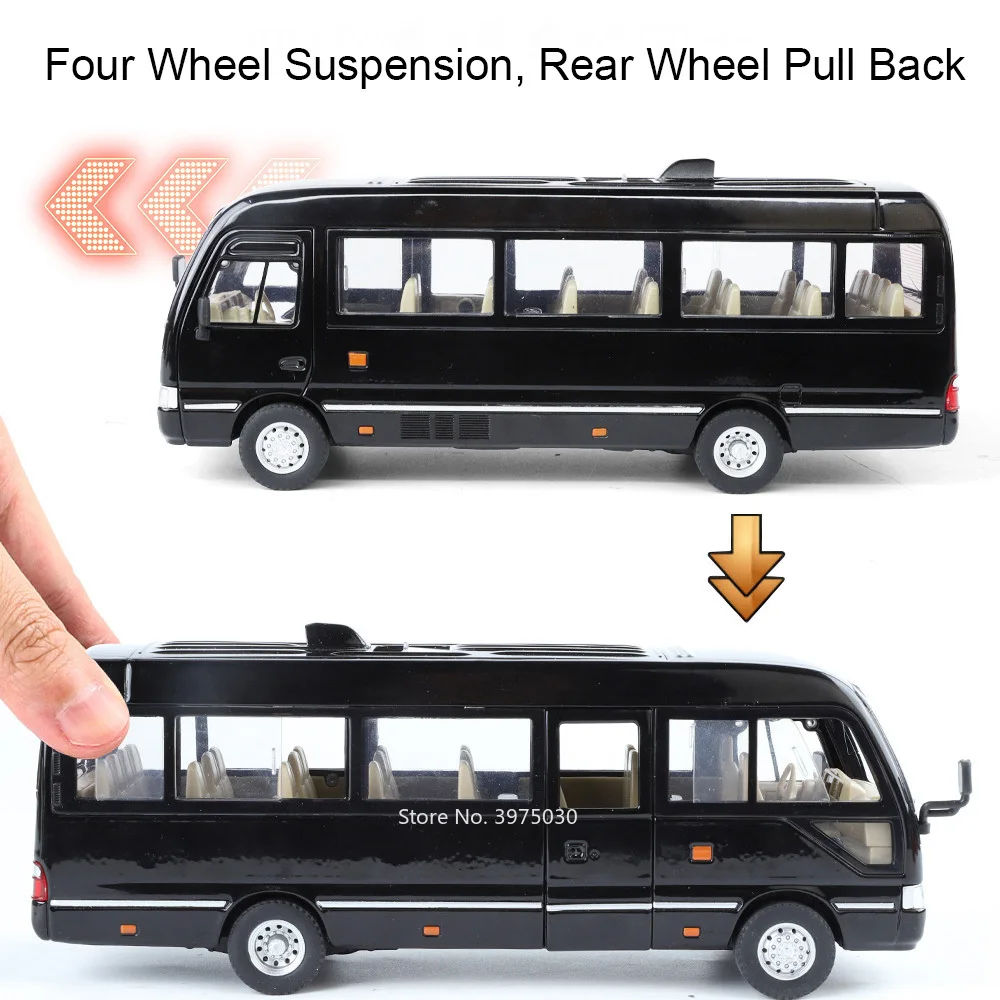 1:24 Coaster AE86 Legering Speelgoed Miniatuurmodellen Auto's Wielbesturing 3 Deuren Geopend Voertuigwiel Trek Auto voor Jongens Kerstcadeaus