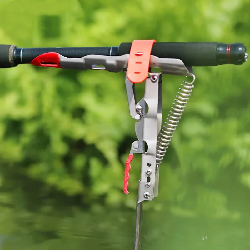 

Держатель удочки, автоматическая пружина, полностью из нержавеющей стали, регулируемая чувствительность, складная подставка для рыболовных принадлежностей для удочки