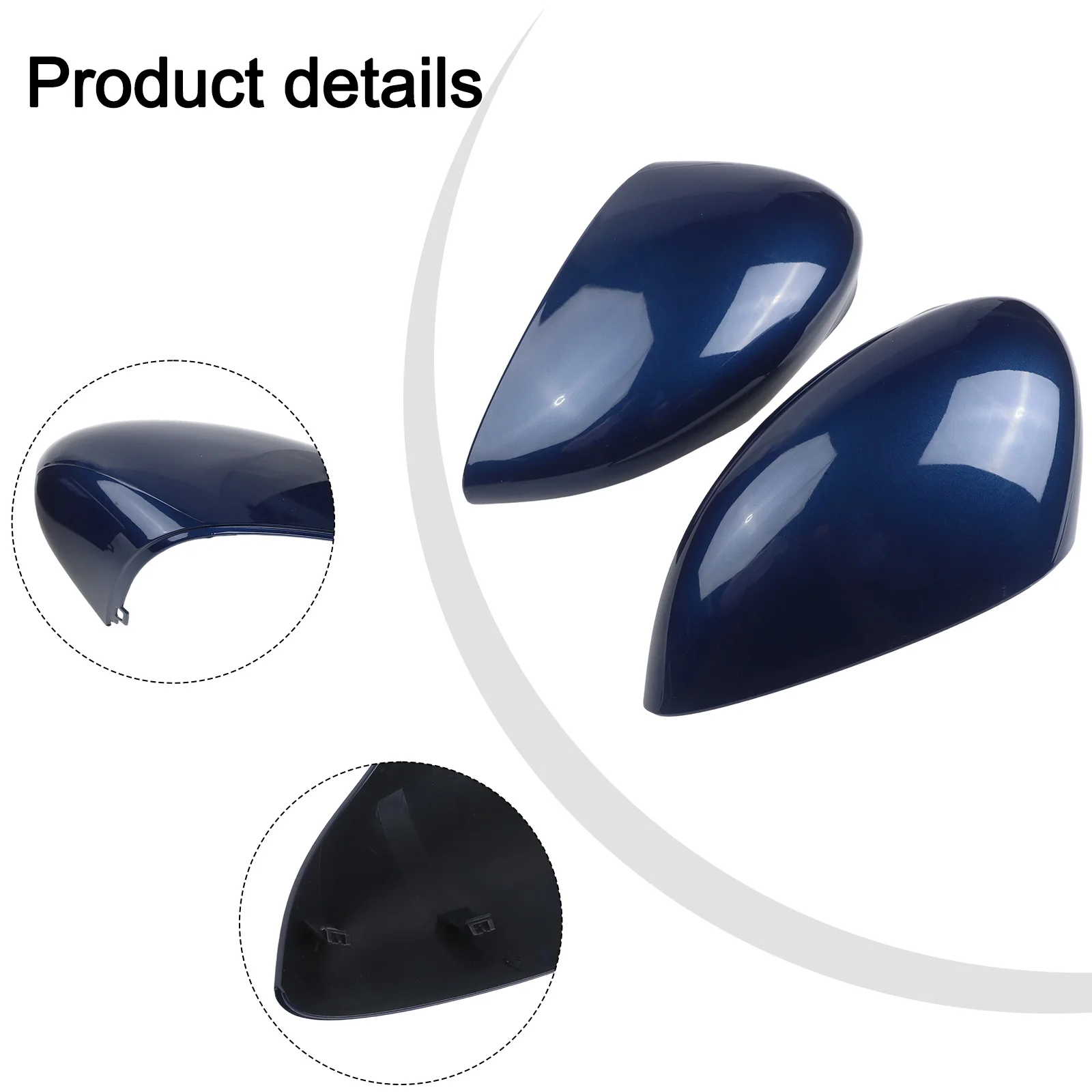 

Крышка зеркала заднего вида, стильная темно-синяя крышка зеркала заднего вида автомобиля для Ford Fiesta MK7 08 17, простая установка!