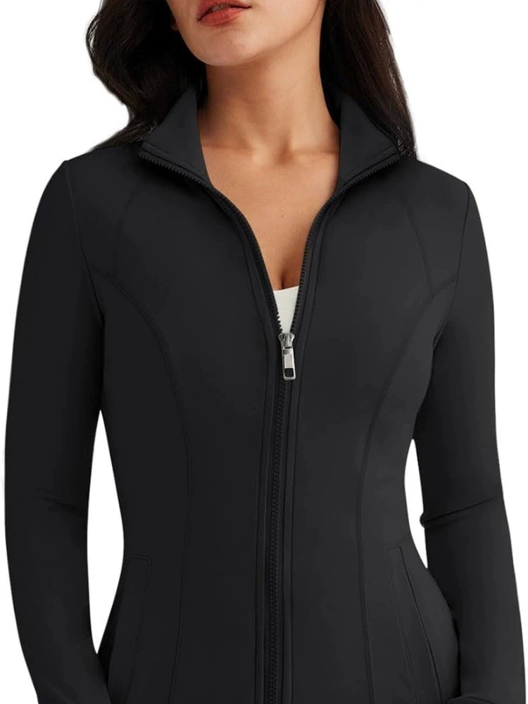 

Slim-Fit Long Sleeve Workout & Running Top, Perfect for Yoga and Fitness Activities-High-Elastic Women's Yoga Jacket