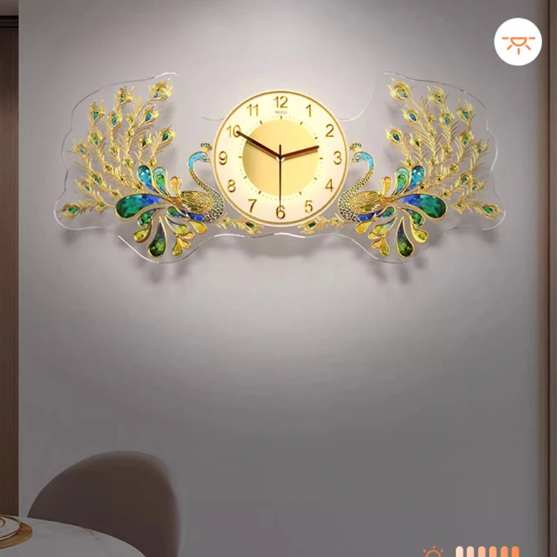 Nordische Mode Wanduhren Pfau große minimalist ische Luxus Wohnzimmer Wanduhr Kunst Wandbild moderne Relogio de Parede Wohnkultur