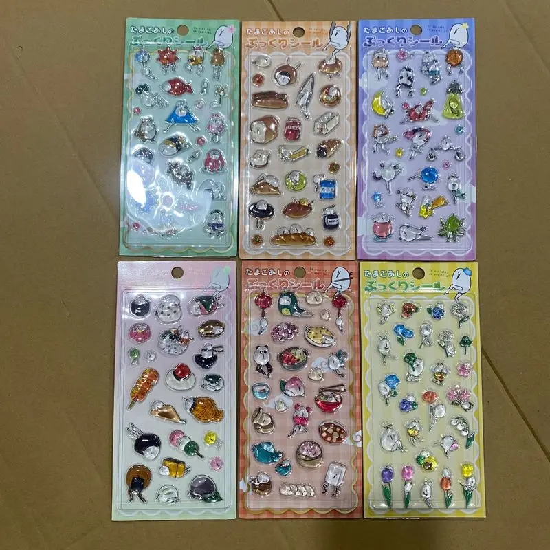 

48pcs Japanese たまごあし3d Solid Relief Crystal Sticker Cute Diy Mobile Phone Case Decor Children'S Waterproof Handbook Sticker Gift