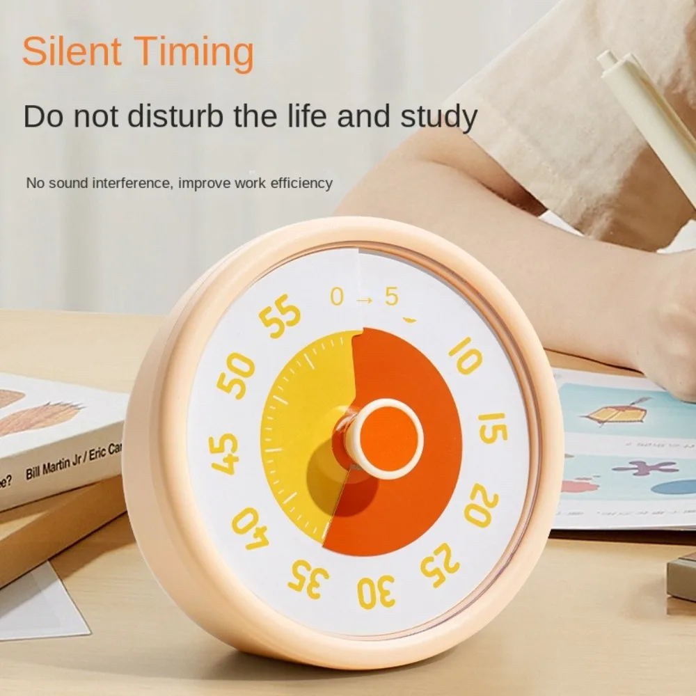 Self-discipline Visual Timer Silent 60 Minutes Kitchen Timer Reminder Round Visualization Countdown Timer