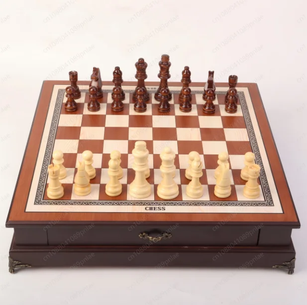 Solid Wood Chess High-end, Competition-specific Student Models, Drawer Chessboard Puzzle Gifts