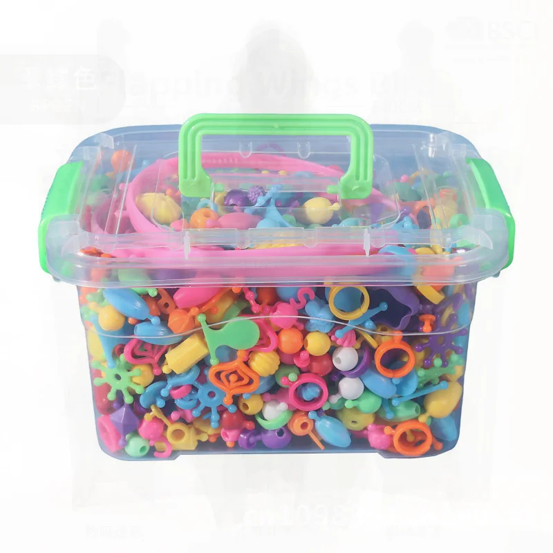 مجموعة ألعاب مطرزة يدويًا مكونة من 500 قطعة للأطفال - مجموعة صنع قلادة وسوار مصنوعة يدويًا - حسية للتطوير الفكري