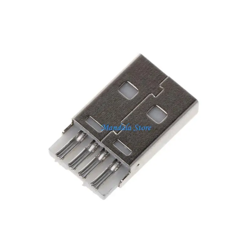 

U2JC 10 Pcs DIY USB 2.0 Type A Male 4P Adapter Connector Plug Socket with Plastic She