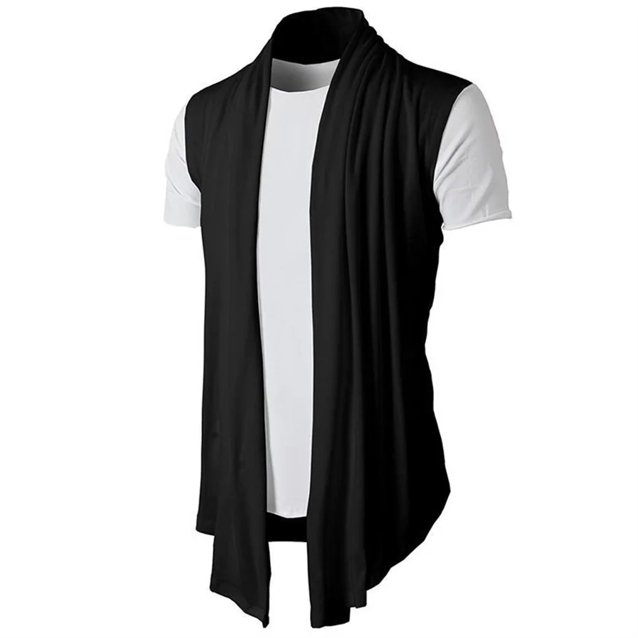 2025 Estate Uomo T-shirt senza maniche Moda di strada Cardigan Gilet Stile punk Hip Hop Gilet sottile Casual Irregolare Top da uomo